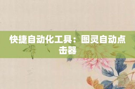 快捷自动化工具：图灵自动点击器