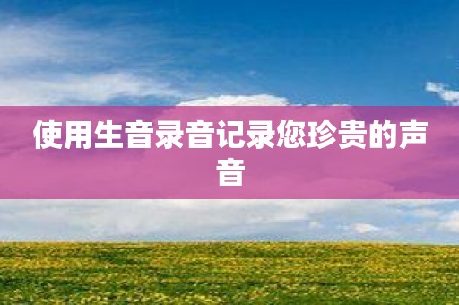 使用生音录音记录您珍贵的声音