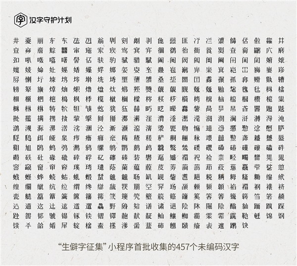 腾讯上线救字文档：抢救457个濒临消失的生僻字