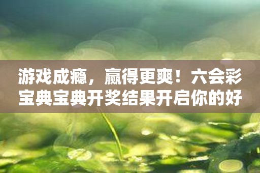 游戏成瘾，赢得更爽！六会彩宝典宝典开奖结果开启你的好运