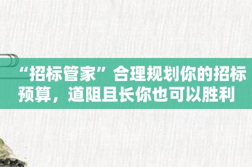 “招标管家”合理规划你的招标预算，道阻且长你也可以胜利！
