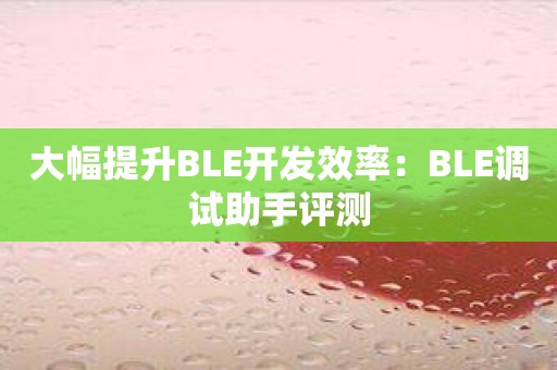 大幅提升BLE开发效率：BLE调试助手评测