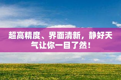 超高精度、界面清新，静好天气让你一目了然！
