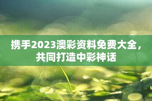 携手2023澳彩资料免费大全，共同打造中彩神话