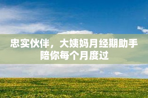 忠实伙伴，大姨妈月经期助手陪你每个月度过