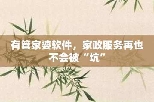 有管家婆软件，家政服务再也不会被“坑”