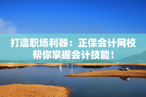 打造职场利器：正保会计网校帮你掌握会计技能！