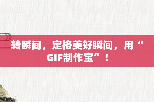 转瞬间，定格美好瞬间，用“GIF制作宝”！