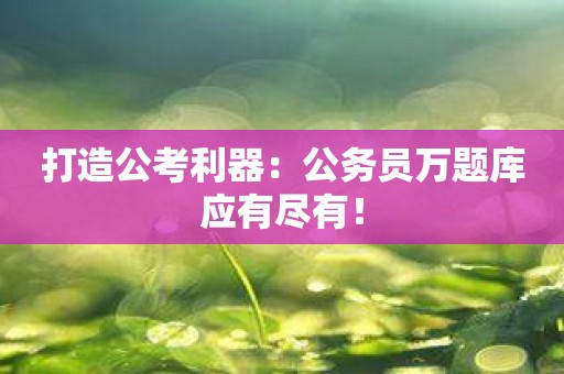 打造公考利器：公务员万题库应有尽有！