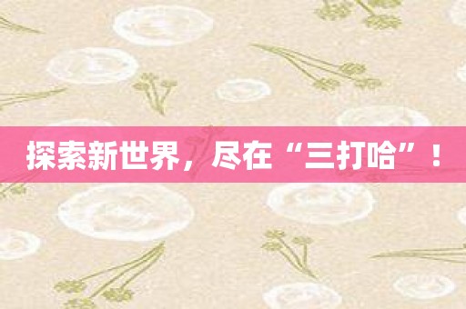 探索新世界，尽在“三打哈”！