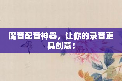 魔音配音神器，让你的录音更具创意！