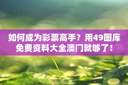 如何成为彩票高手？用49图库免费资料大全澳门就够了！