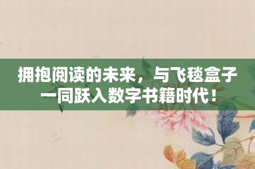 拥抱阅读的未来，与飞毯盒子一同跃入数字书籍时代！