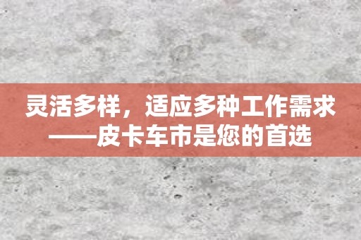 灵活多样，适应多种工作需求——皮卡车市是您的首选