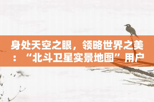 身处天空之眼，领略世界之美：“北斗卫星实景地图”用户带你飞！