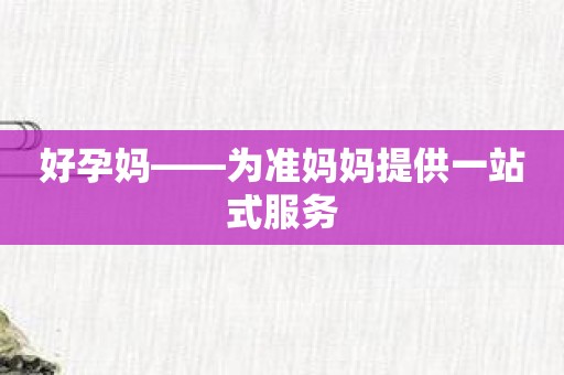 好孕妈——为准妈妈提供一站式服务