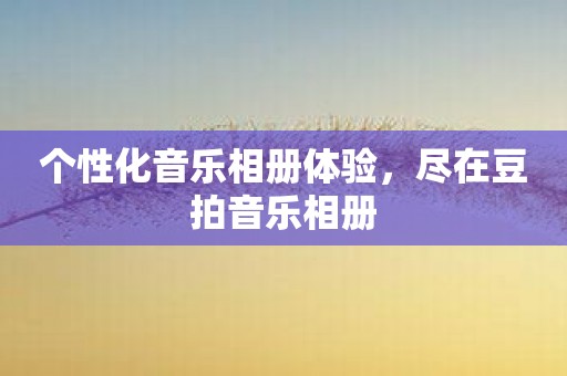 个性化音乐相册体验，尽在豆拍音乐相册