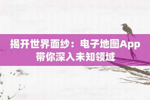 揭开世界面纱：电子地图App带你深入未知领域