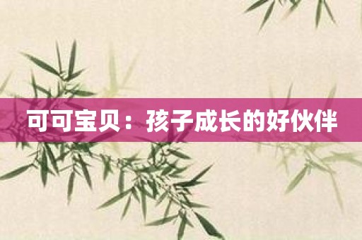 可可宝贝：孩子成长的好伙伴