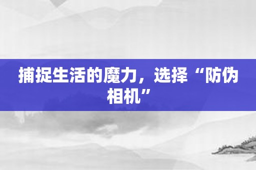 捕捉生活的魔力，选择“防伪相机”