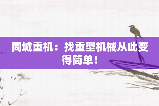 同城重机：找重型机械从此变得简单！