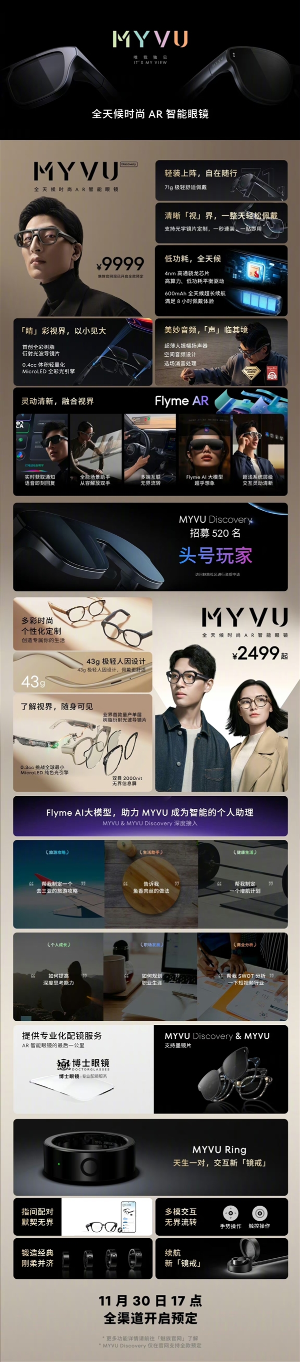 2499元-9999元！魅族MYVU AR智能眼镜一图看懂：行业最强