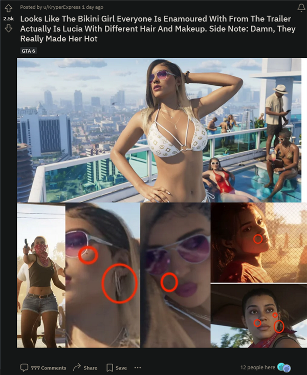 《GTA6》首部预告片比基尼美女引玩家热议：可能是女主变装