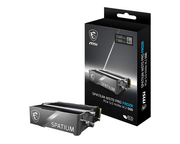 微星发布Spatium M570 Pro Frozr PCIe 5.0 SSD：无风扇读写都高达12GB/s