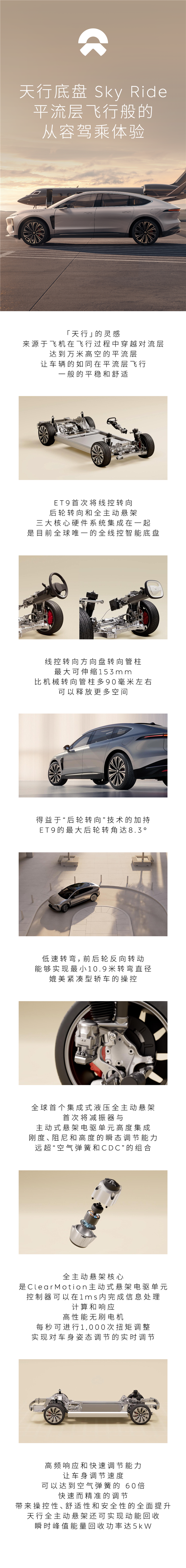 一图了解蔚来天行底盘系统：全球唯一全线控智能底盘系统