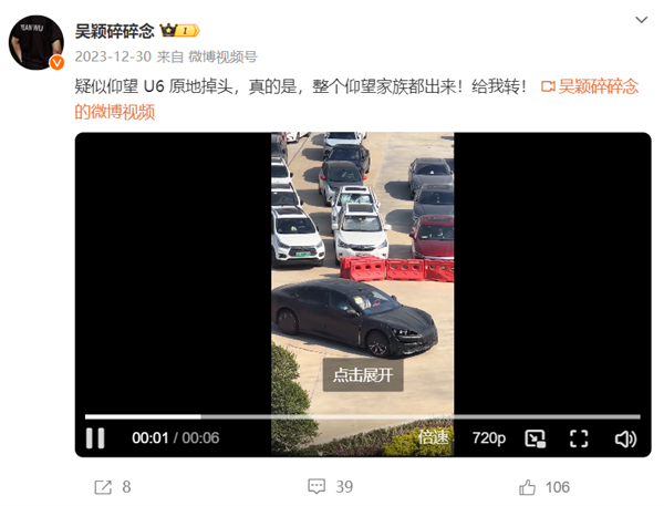 比亚迪仰望U6轿车实车曝光：展示“原地掉头”独门绝技