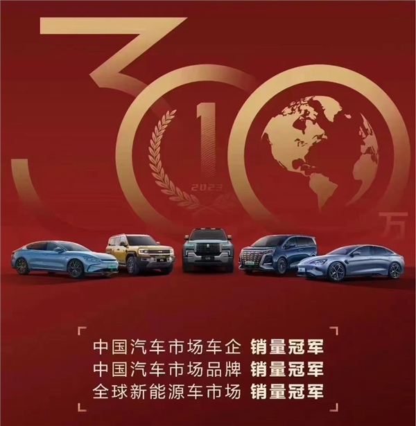 比亚迪2023年狂卖302万辆：2024年必然继续遥遥领先！