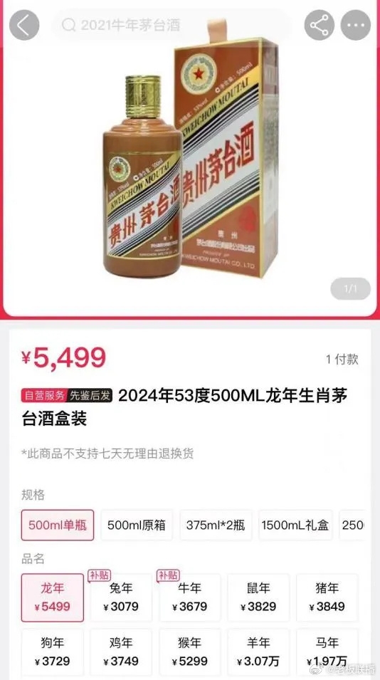 龙年茅台生肖酒正式上架销售：2499元/瓶 黄牛已加价3千