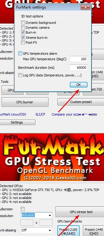 furmark设置极限测试