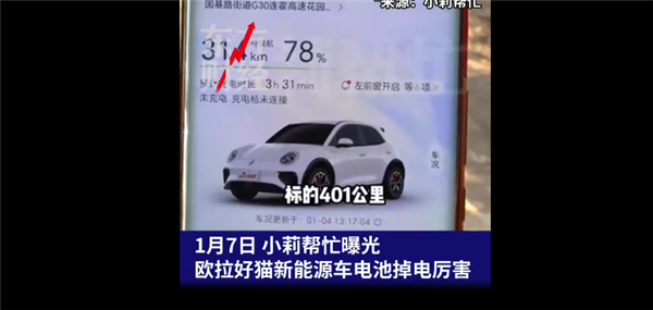 新能源车冬天掉电厉害：宣传401公里实际只跑163公里 官方回应