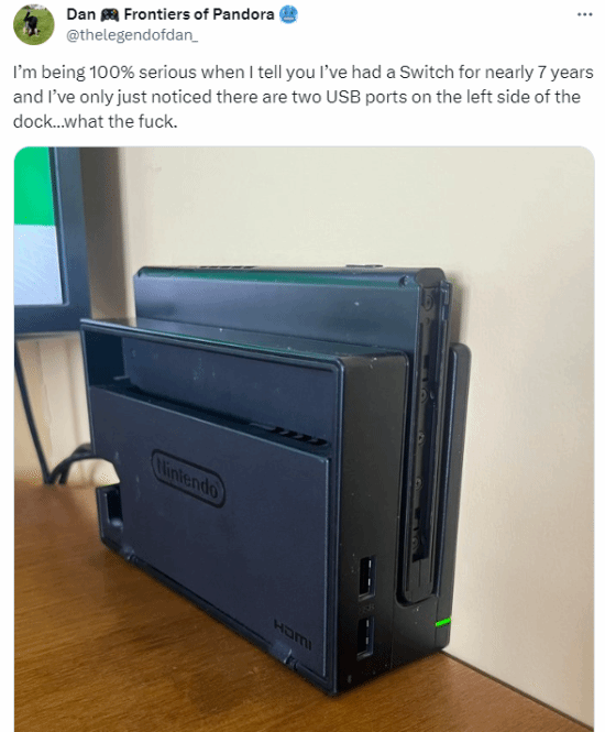 玩家用Switch 7年才发现侧面有USB：大量网友有同感