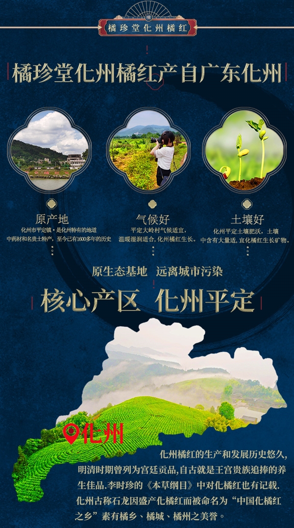 化州老字号：橘珍堂十年陈藏橘红切片100克9.9元大促