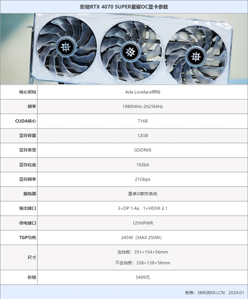 影驰RTX 4070 SUPER星曜OC显卡评测：250W超频潜力十足 散热更惊喜