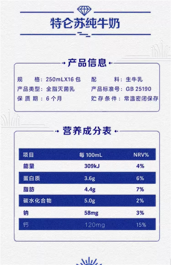 原生高钙真大补！特仑苏纯牛奶大促：两箱到手83.5元