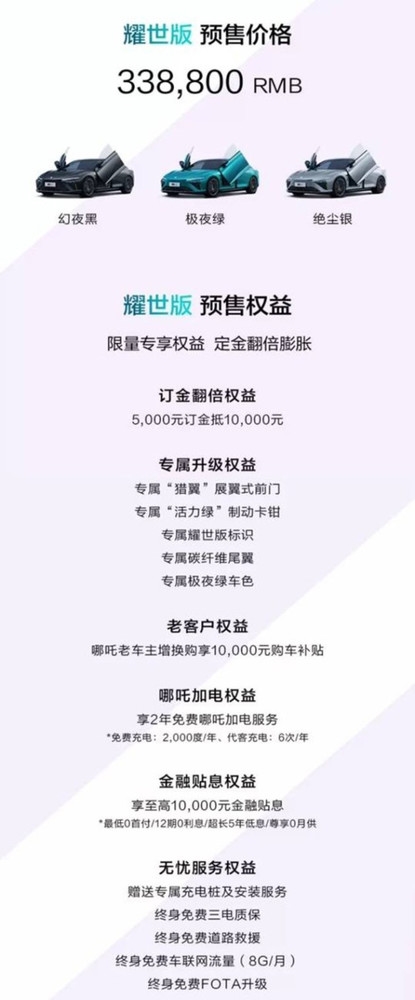 哪吒汽车推出“买一赠一”活动 购买S耀世版即送全新GT