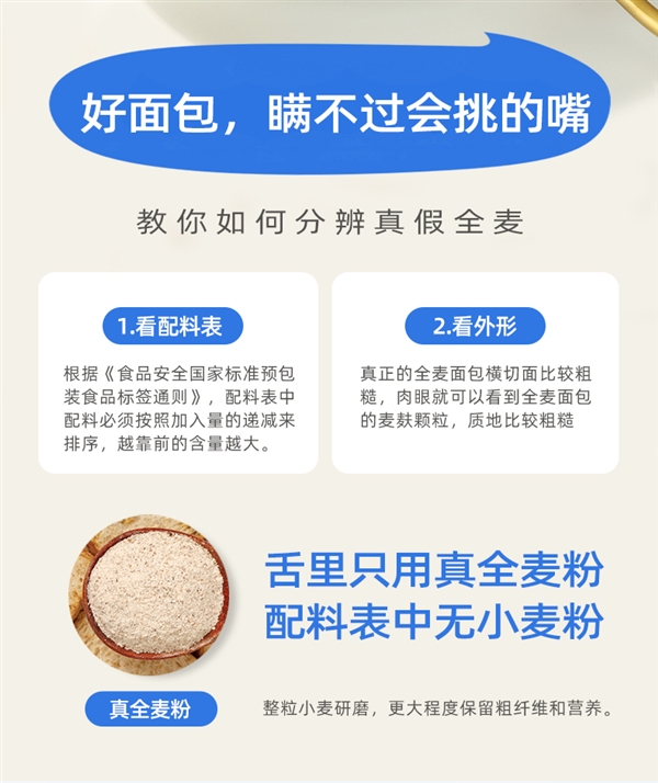 0脂肪0蔗糖：舌里全麦面包2斤40片到手14.9元