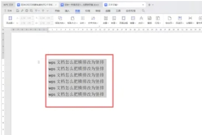 wps怎么把文字变成竖排