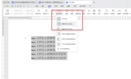 wps怎么把文字变成竖排