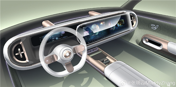 双联大屏上车！smart精灵#5内饰预告图曝光：科幻风打造