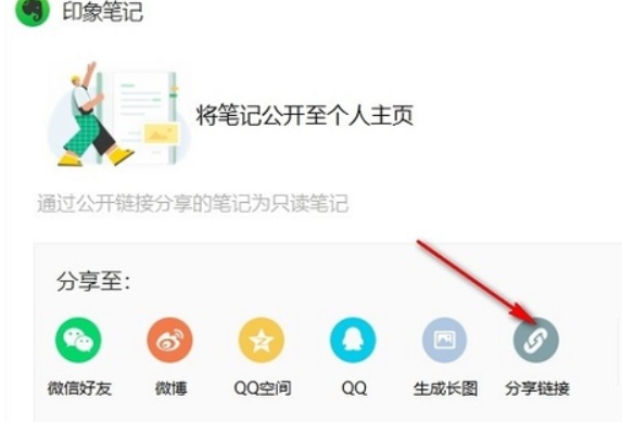 印象笔记如何共享给别人