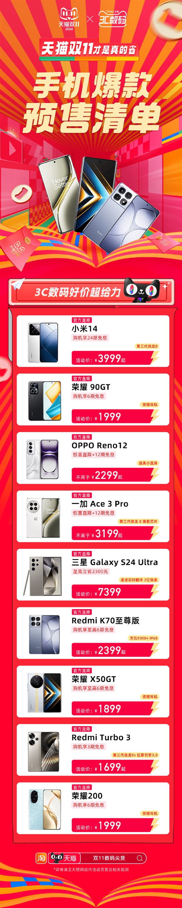 抄作业了!天猫官方公布双11爆款降价清单:K70至尊版2399元起