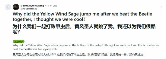 《黑神话:悟空》玩家发出灵魂拷问:黄风大圣为什么打我