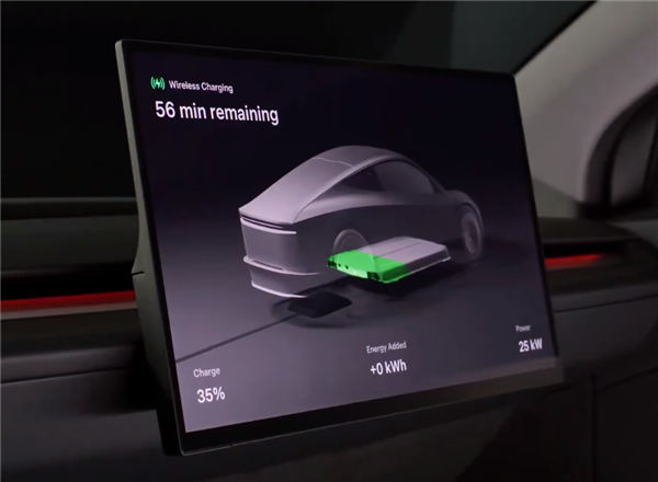 再不用拔枪插枪了!特斯拉无人出租车Cybercab无线充电演示