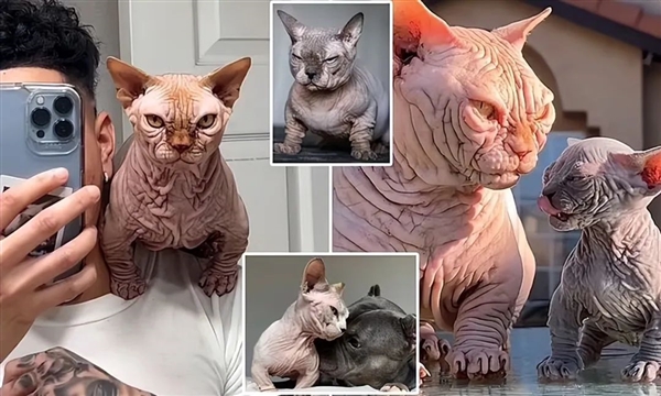 肌肉发达、全身褶皱还没毛!英国流行恶霸猫