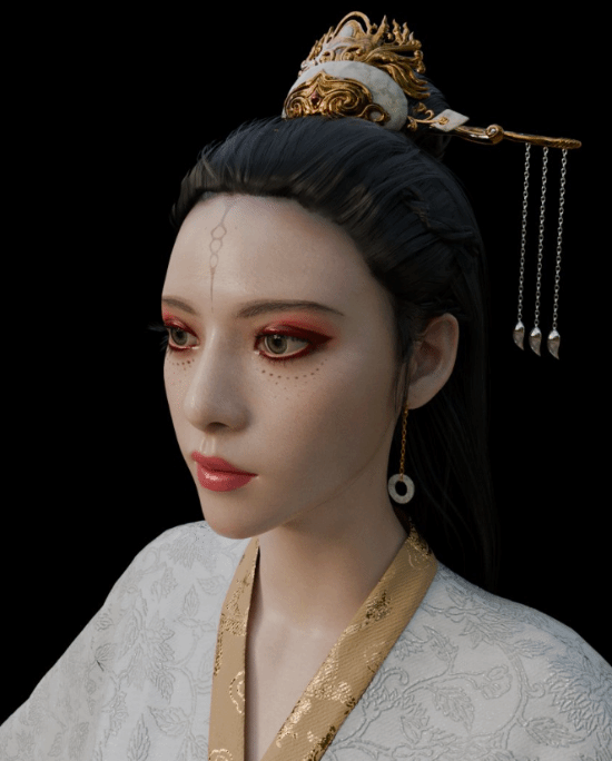 玩家自制《黑神话:悟空》亢金星君建模:宫妆御姐 气质拉满