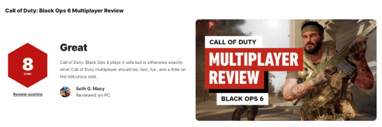 《使命召唤21:黑色行动6》多人模式IGN 8分:这是本来该有的样子